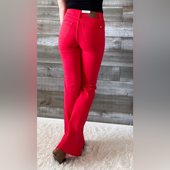 RESTOCK ALERT! judy blue high waist tummy control top red flares JB88833REG - Picture 5 of 12